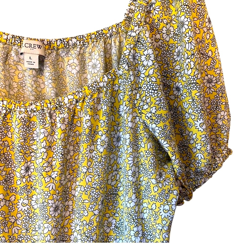J. Crew Dress Yellow and White Floral